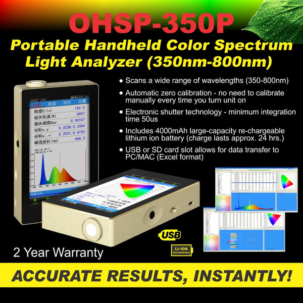 OHSP-350P Handheld Color Spectrum Light Analyzer (350nm-800nm)